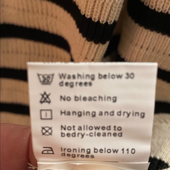 Striped Black and Cream Knit Loungewear Set - Picture 5 of 7